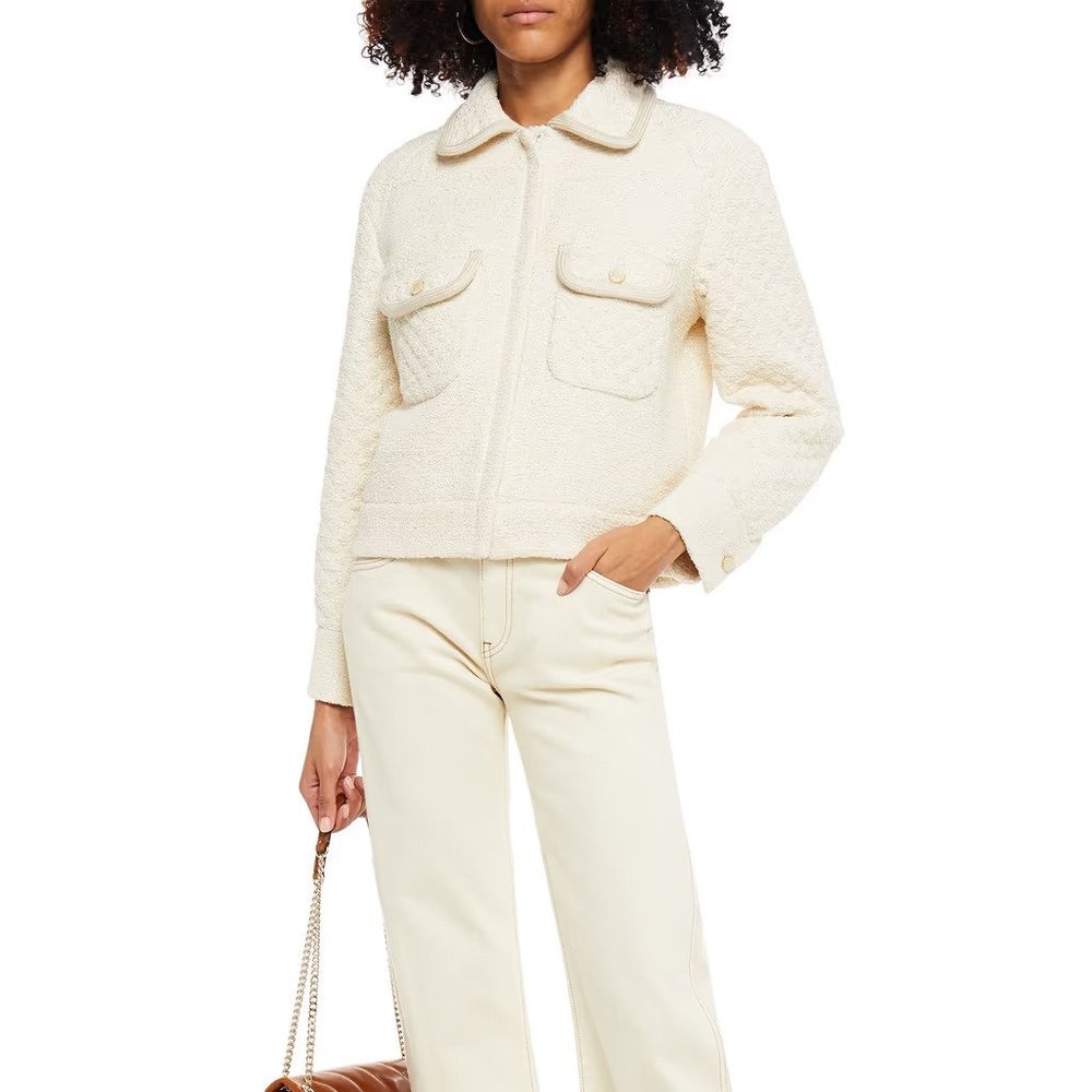 Sandro Tedy Metallic Cotton-Blend Tweed Jacket